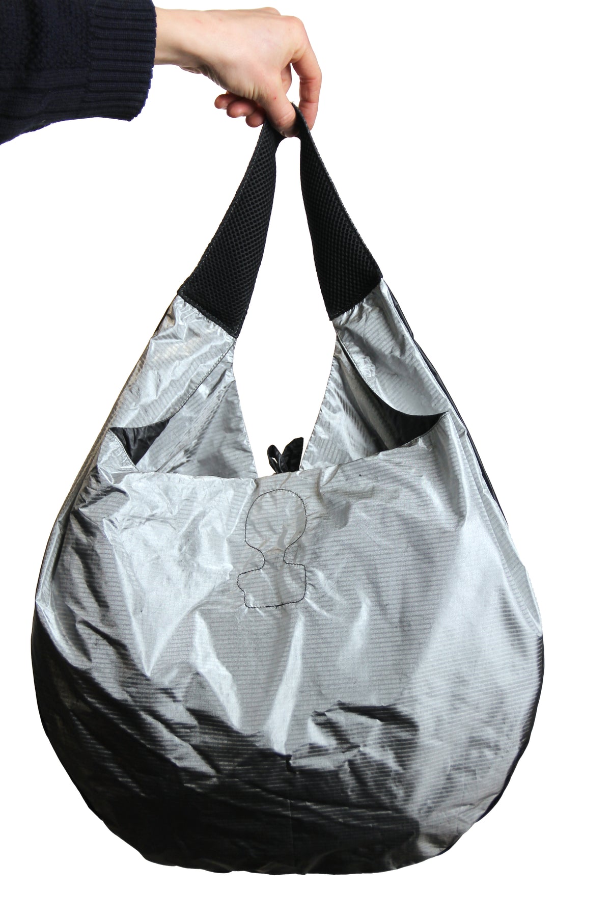 Hot Air Balloon Messenger Bag - Black/Silver